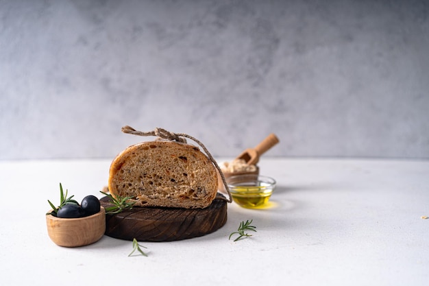 rustic bread and olive oil